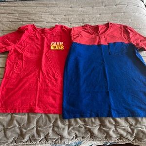 Kids tees size M quicksilver red/ size XL Gap shirt like new